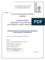 L1 Determinacion de Los Niveles de Tres Propiedades Fisicas, Analisis y Correlacion.