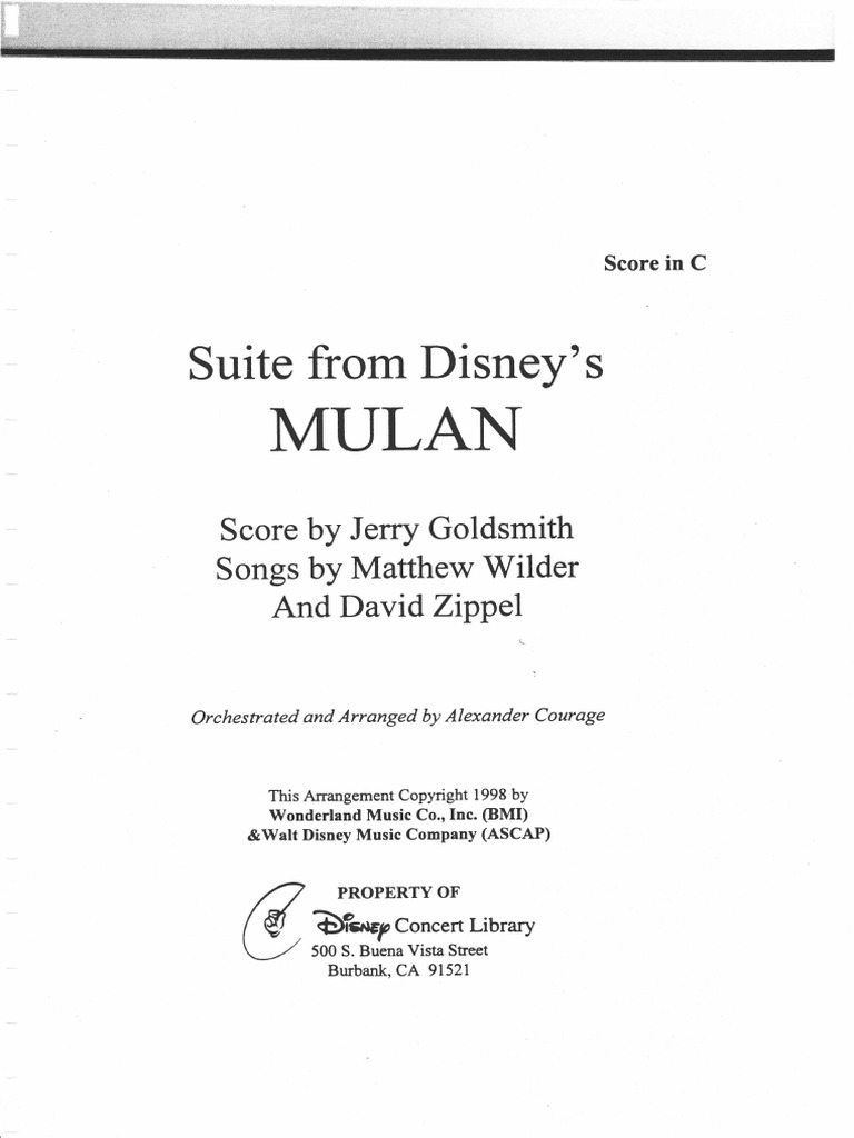 Mulan (Suite) | PDF | Music Industry | Musical Instruments
