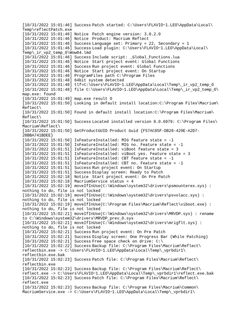 Macrium Reflect Patch Log Summary | PDF | Microsoft Windows | Software ...