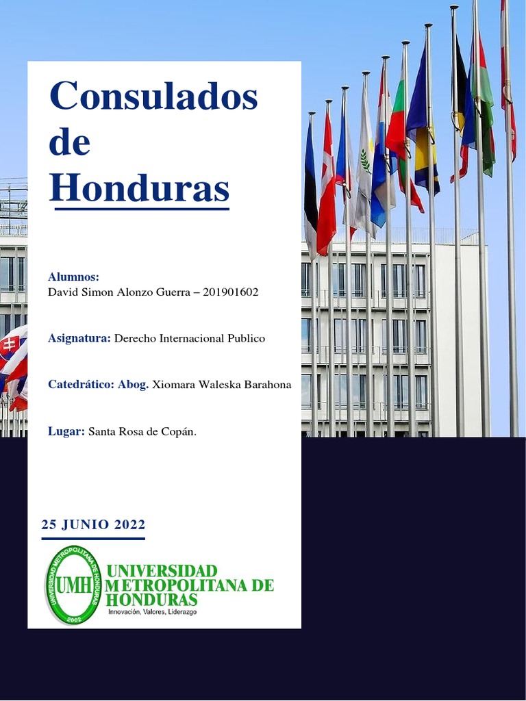 Consulados de Honduras PDF Cónsul (representante) Honduras