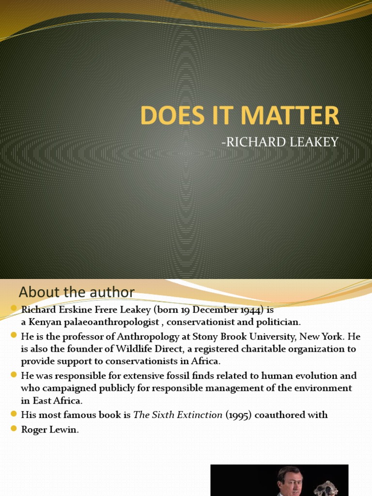 DOES IT MATTER PDF Extinction Biodiversity