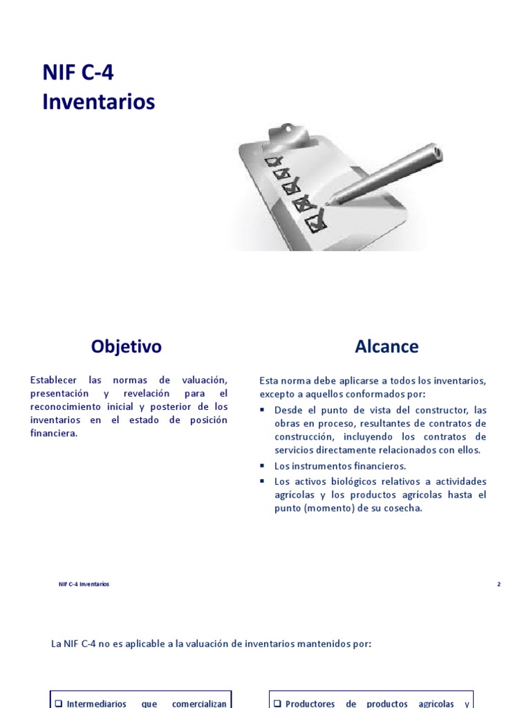 Nif C 4 Inventarios Pdf Costo Inventario