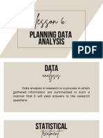 LESSON 6 Planning Data Analysis