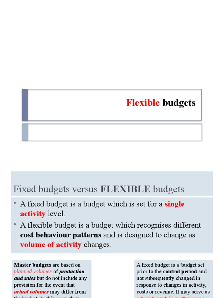 Flexible Budgets Pdf Management Accounting Financial Accounting