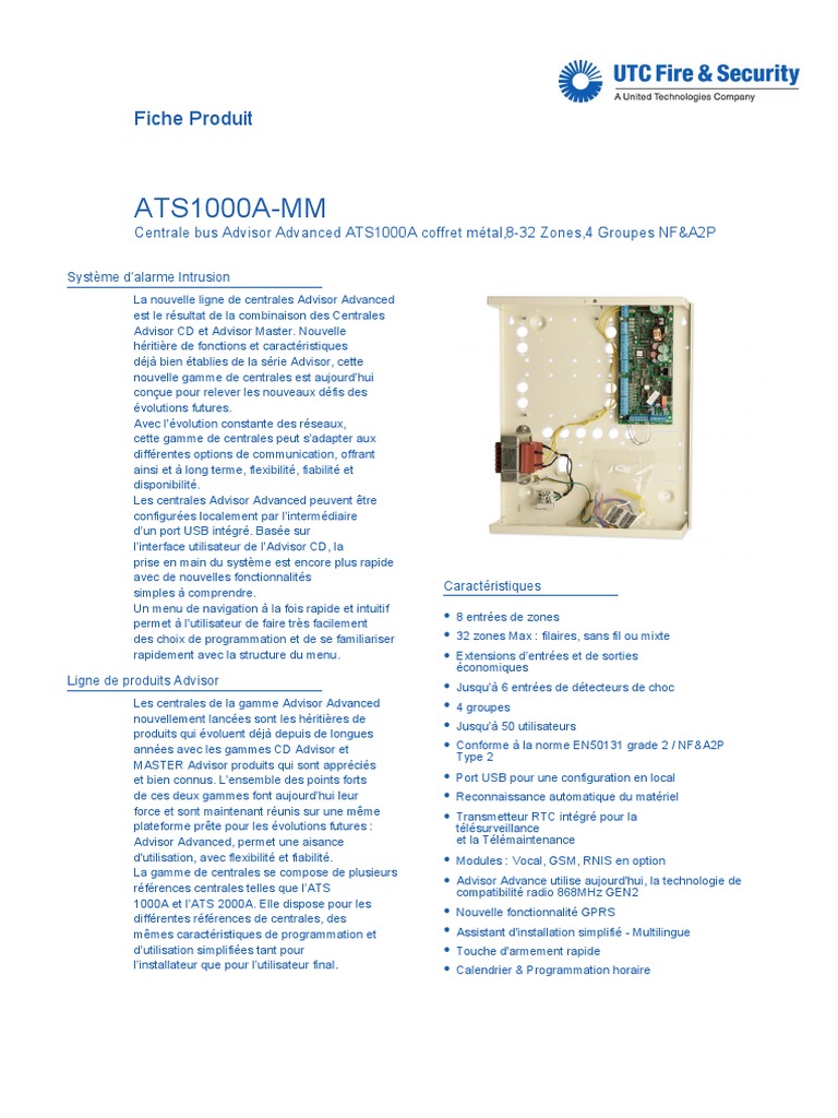 Centrale d'alarme ATS1000A Advanced | PDF | Clavier d'ordinateur ...