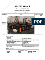 Ficha Tecnica - Prensa de Aluminio