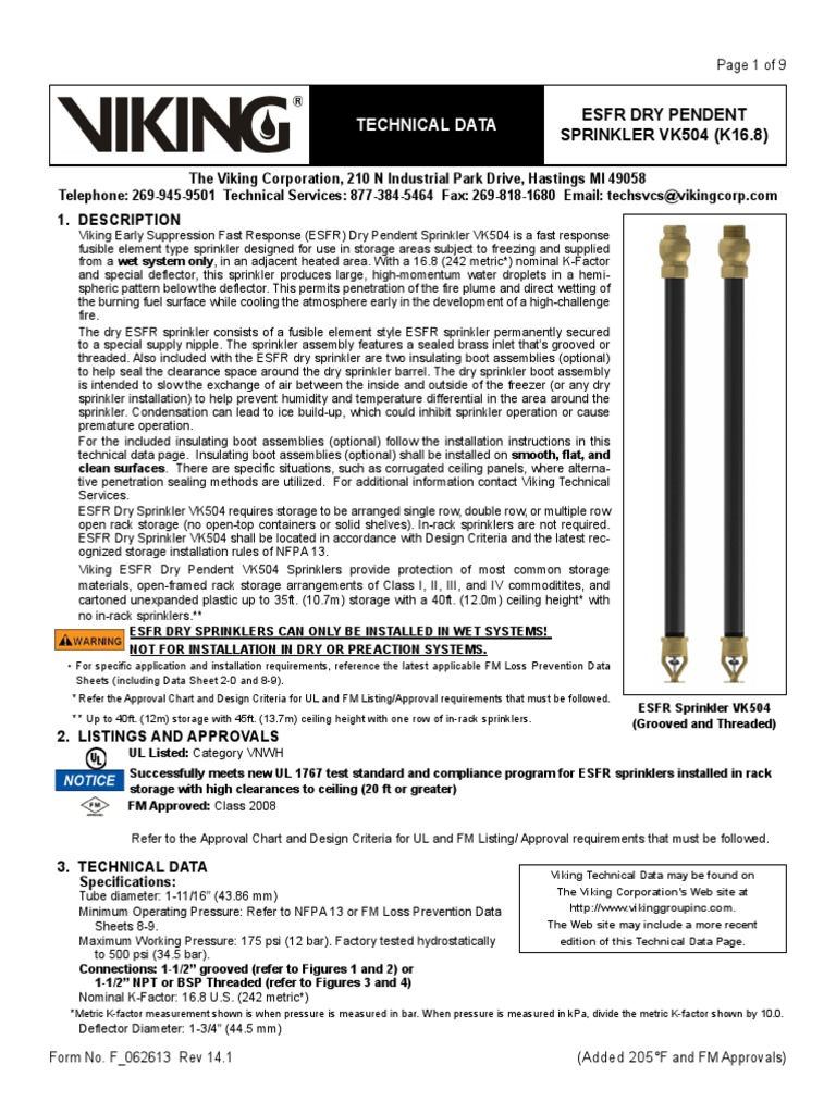 esfrpendk17dry PDF Fire Sprinkler System Mechanical Engineering