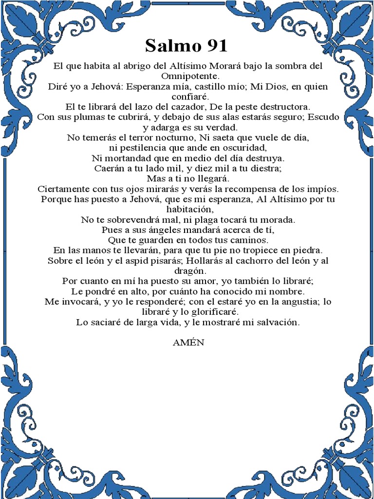 Salmo 91 en Letra Grande para Imprimir | PDF