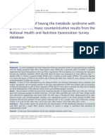 LAGACE Et Al. 2022 Increased Odds of Having The Metabolic Syndrome With Greater Fat Free Mass