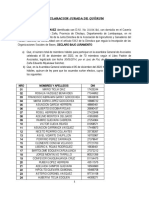 Declaración jurada de quórum agraria