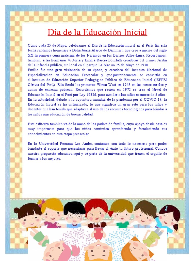 Celebración del Día de la Educación Inicial | PDF | Educación de la