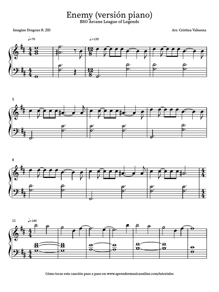 Enemy (Versión Piano) PDF
