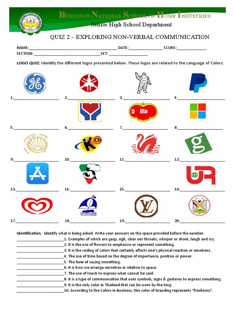 Quiz 2 Non Verbal Comm PDF Nonverbal Communication Communication