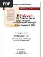 Hilfsbuch Für Studierende Der Griechischen Und Lateinischen Philologie-Freien Universitat Berlin