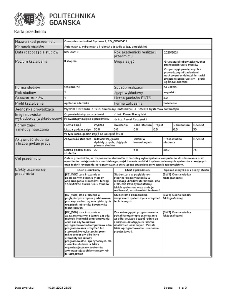 Computer Controlled Systems I 327296 PDF