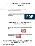 Instalación y cuidado de prótesis dentales totales