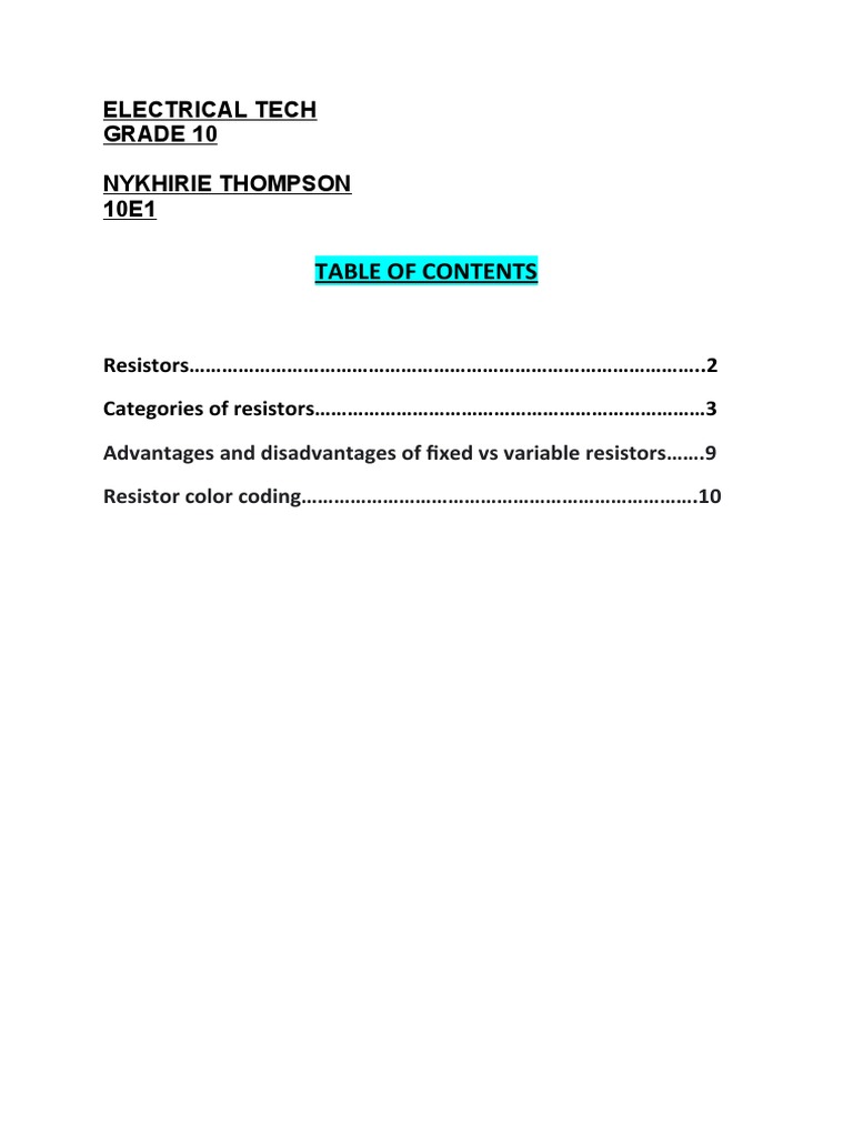 Resistors Work PDF Resistor Electrical Resistance And Conductance