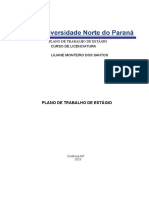 Plano de trabalho de estágio para os anos iniciais