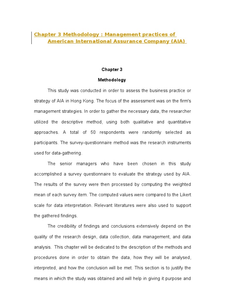 methodology chapter 3 example