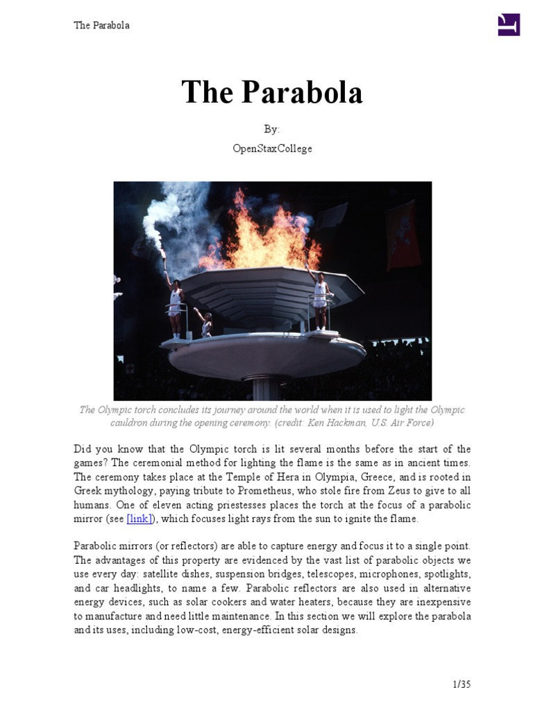 Applications of Parabolas in Design | PDF | Mathematics | Euclidean ...