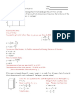 Maximizing and minimizing area and volume problems