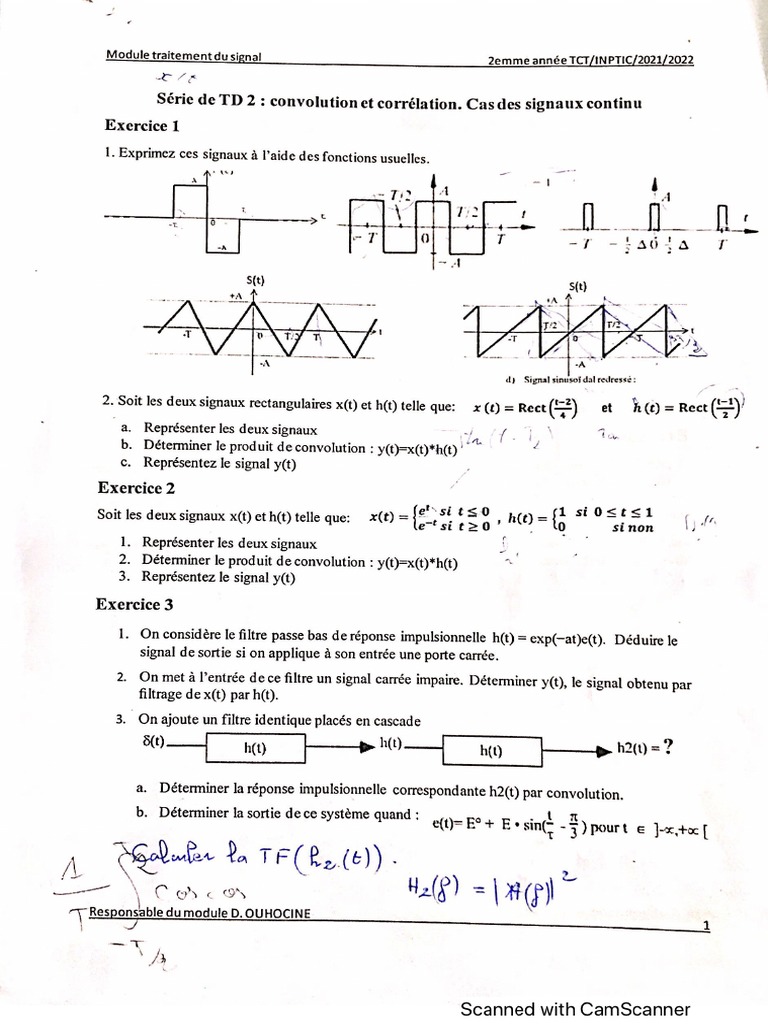 TD2 Avec Correction Traitement de Signal | PDF