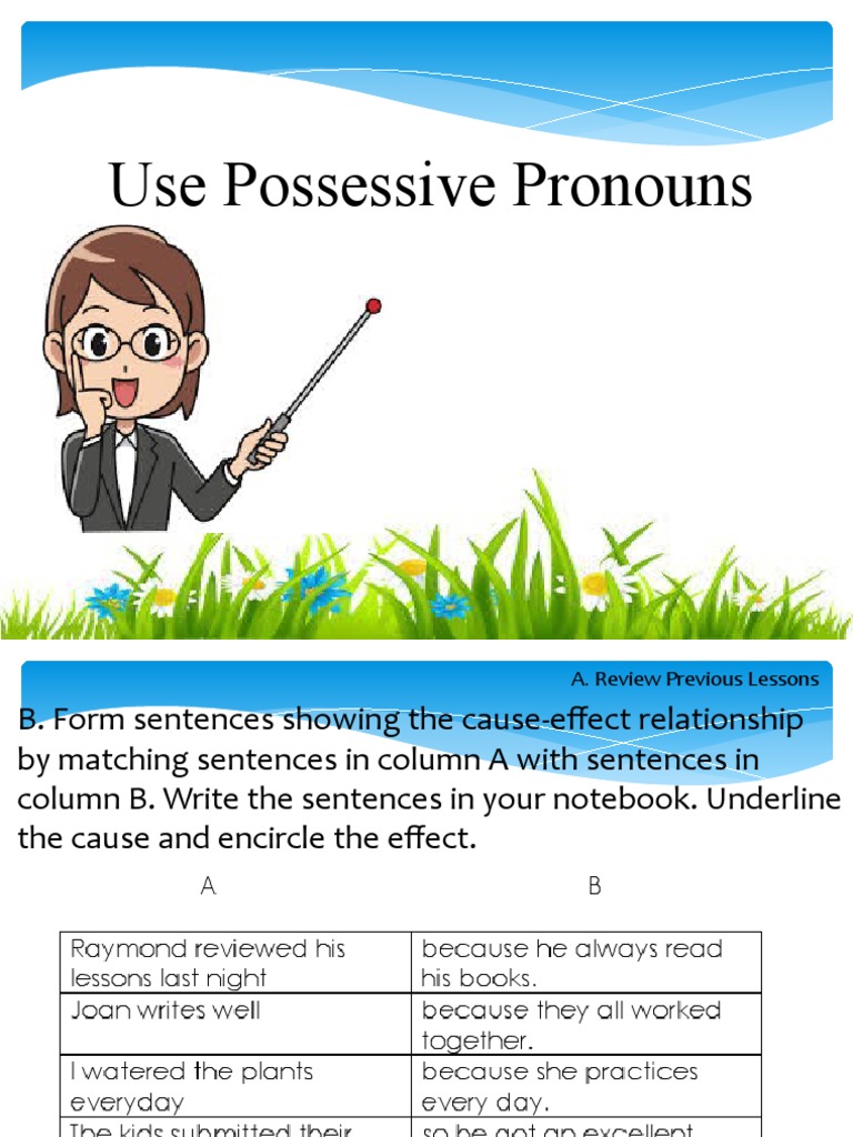 COT PPT ENGLISH 3 Possessive Pronoun by Bella PDF Language