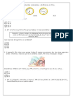 Atividade Diagnóstica de Matemática - 6°