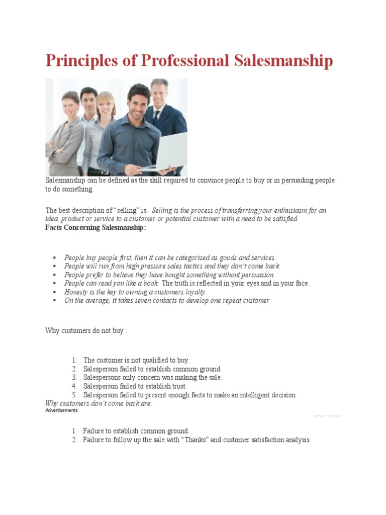 Principles of Effective Salesmanship | PDF | Sales | Communication