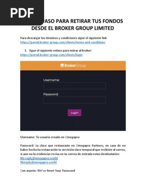 Paso A Paso para Retirar Tus Fondos Desde El Broker Group Limited | PDF