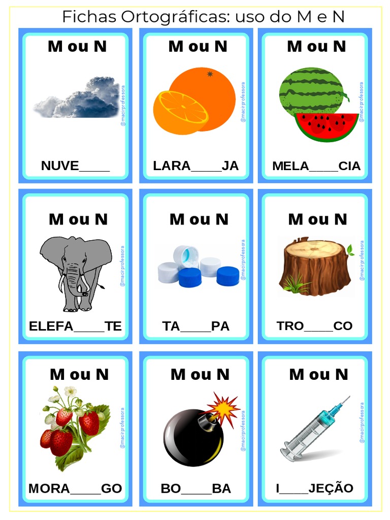 Ditado de Palavras com M e N | PDF
