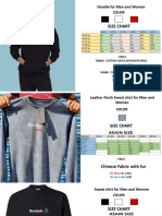 Size Chart: Hoodie For Men and Women Color
