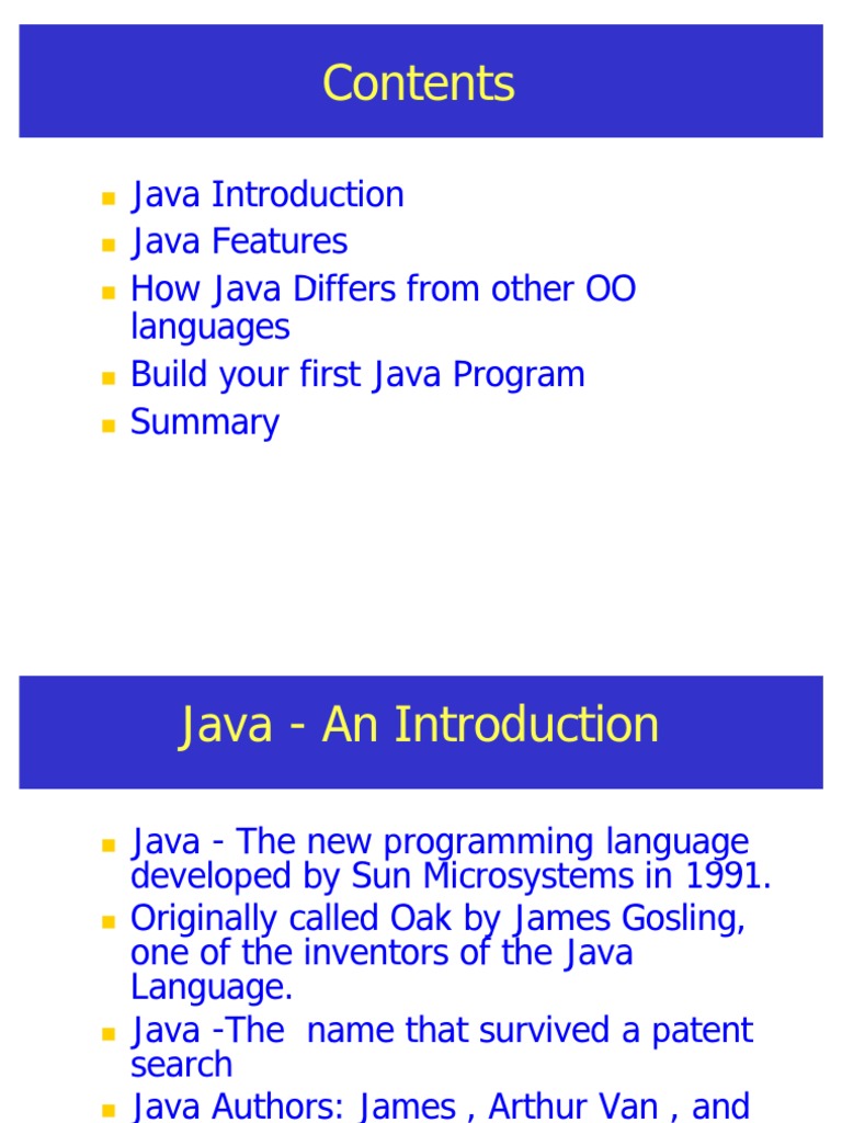 Java TM Introduction PPT | PDF
