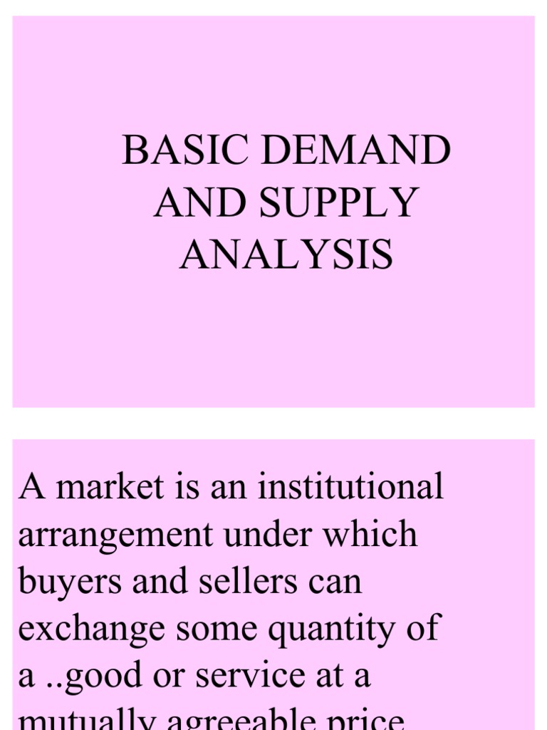 Basic Demand and Supply Analysis PDF Supply And Demand Supply (Economics)