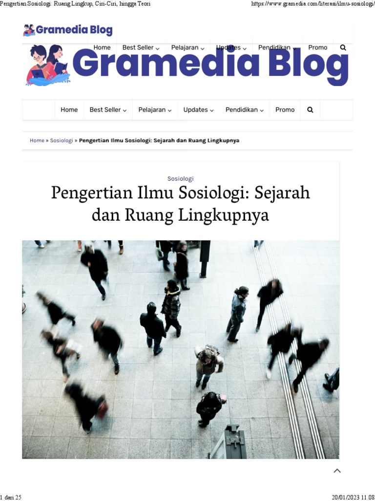 Pengertian sosiologi ruang lingkup ciri ciri hingga teori pdf