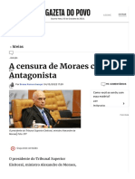 A Censura de Moraes Contra O Antagonista - Gazeta Do Povo