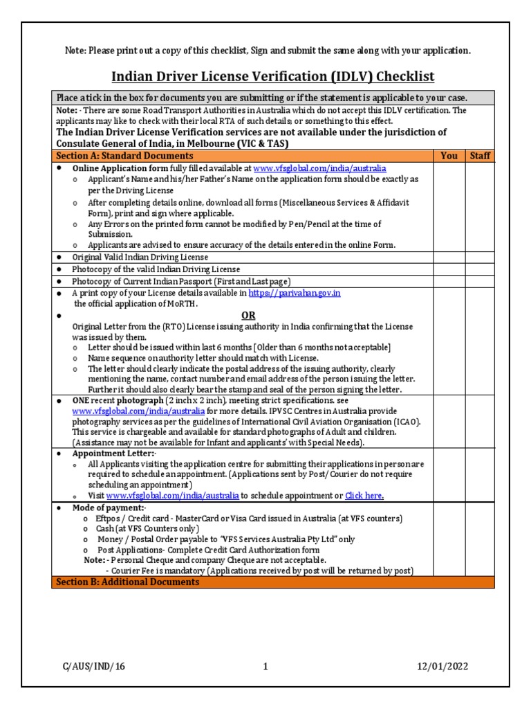 Indian Driver License Verification Checklist: A Comprehensive Guide to ...