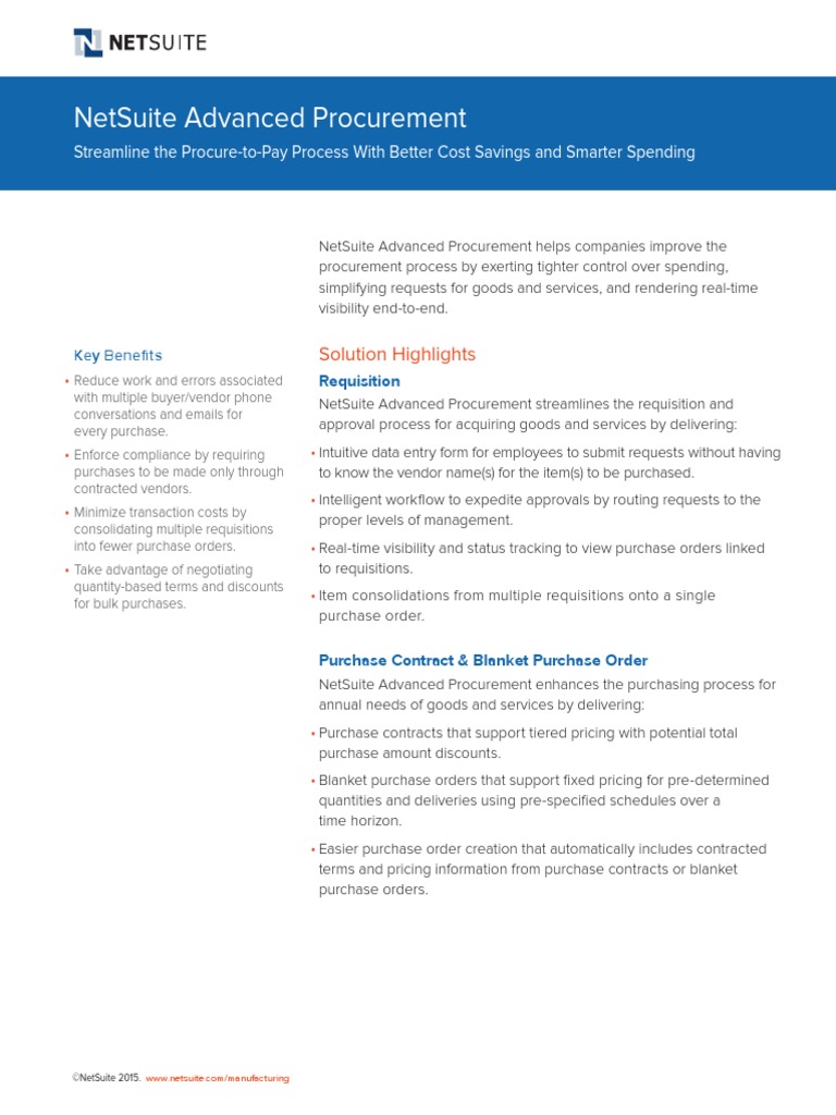 Ds Advanced Procurement | PDF | Procurement | Information Technology ...