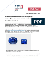 SSEF TRADE ALERT - Kashmir-Like Sapphires From Madagascar Entering The Gemtrade in Large Sizes and