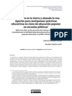 Con Los Pies en La Tierra y Alzando La Voz. Aportes para Sentipensar Prácticas Educativas en Clave de Educación Popular en Escuelas Públicas