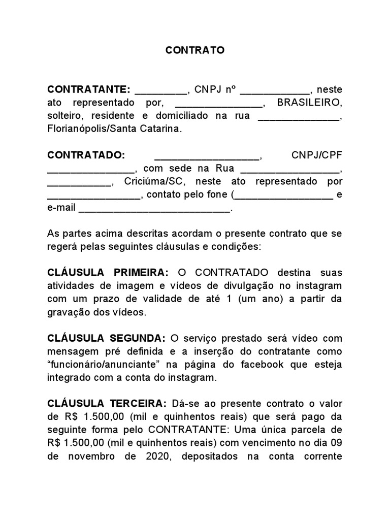 #00 - Contrato de Imagem | PDF