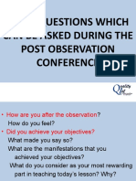 Questions For Post Con Observation