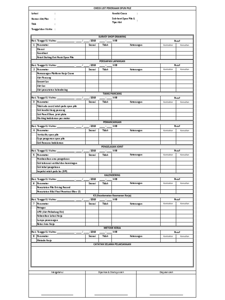 999.checklist Spun Pile | PDF