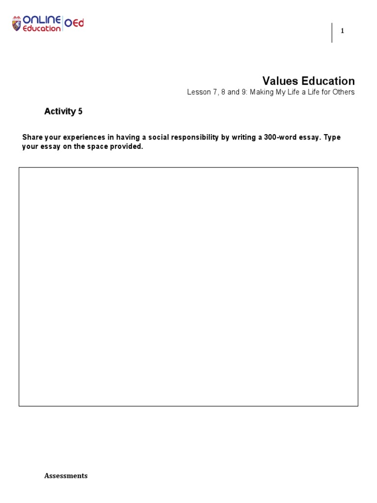 Grade 7 Values Education Activity Guide | PDF