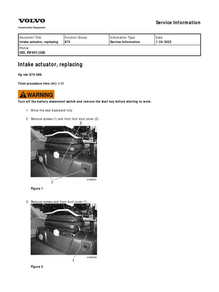 Ew60C Intake Actuator, Replacing PDF