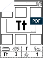 Letter T and U Cut and Paste Activity Sheet