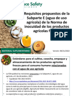 Requisitos Propuestos de La Subparte E (Agua de Uso Agrícola) de La Norma de Inocuidad de Los Productos Agrícolas Frescos