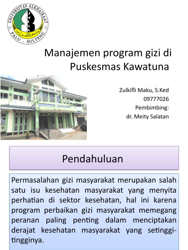 Program Gizi Puskesmas Kawatuna 2023 | PDF