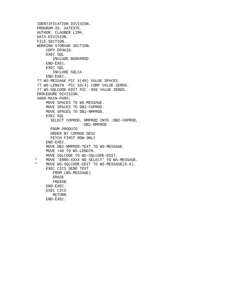 Exemplocobol cics db2 pdf
