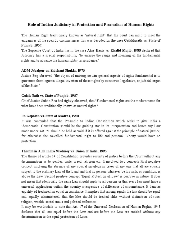 Indian Constitution and Human Rights | PDF | Justice | Crime & Violence
